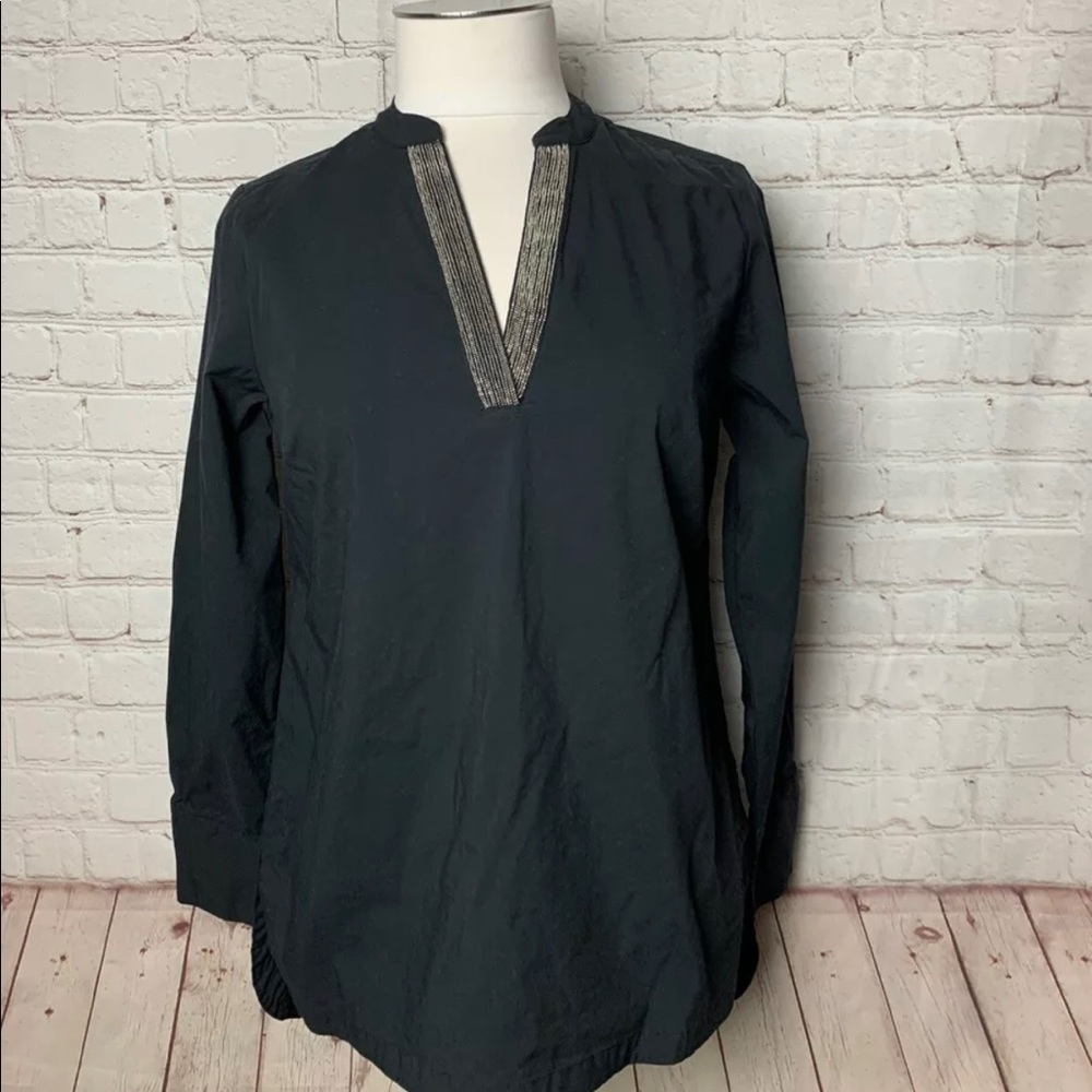Soft Surroundings Black V-neck embellished blouse - Picture 5 of 5